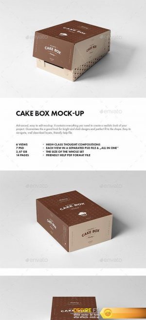 GraphicRiver – Cake Box Mock-up 19422295