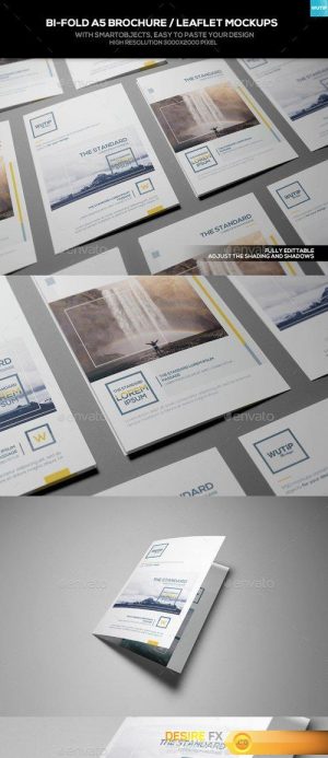 GraphicRiver – Bi-Fold A5 Brochure Leaflet Mockups 16745845