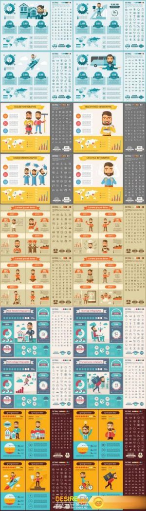 Flat Design Infographic 2 Template – 20xEPS