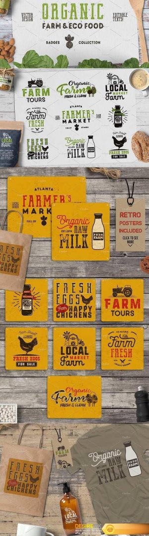 Organic Farm & Eco Food Badges – 1478522
