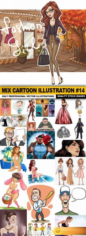 Mix cartoon Illustration #14 – 25 Vector