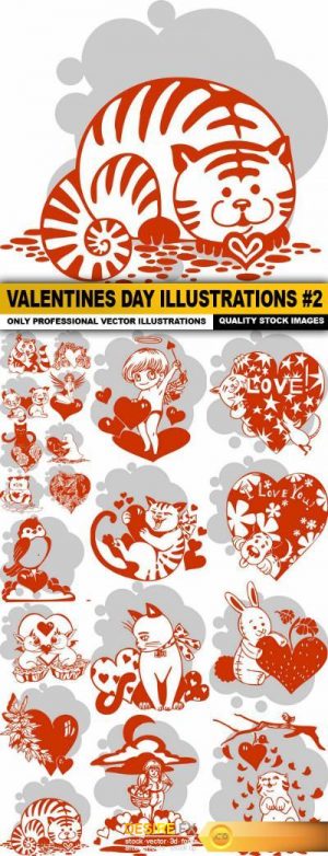 Valentines Day Illustrations #2 – 20 Vector