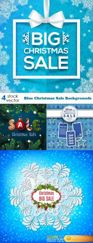 Vectors – Blue Christmas Sale Backgrounds