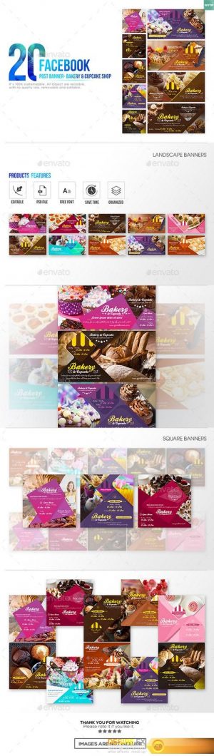 20 Facebook Post Banner – Bakery and Cupcake Shop 19284528