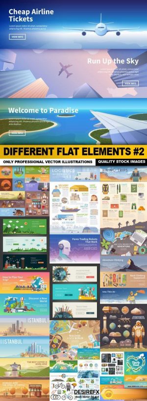 Different Flat Elements #2 – 25 Vector