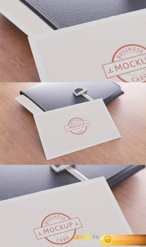 Red Business Card Mock Up PSD
