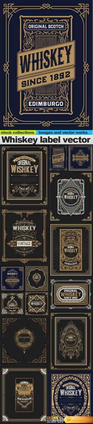 Whiskey label vector, 15 x EPS