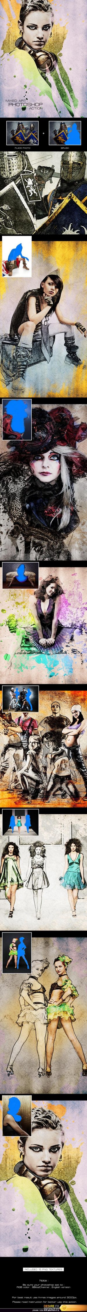 GraphicRiver – Mixed Art – Photoshop Action 12000444