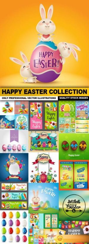 Happy Easter Collection – 25 Vector
