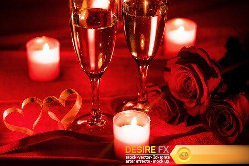 Champagne and roses Two hearts 18X JPEG