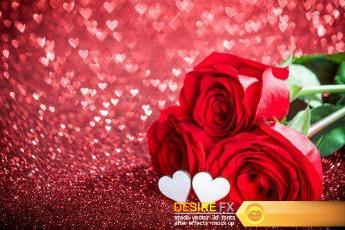 Valentine day couple Roses and hearts 21X JPEG