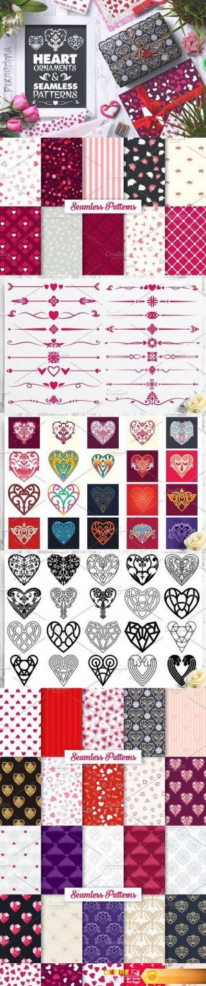 CM – Heart Vector Ornaments and Patterns 1278561