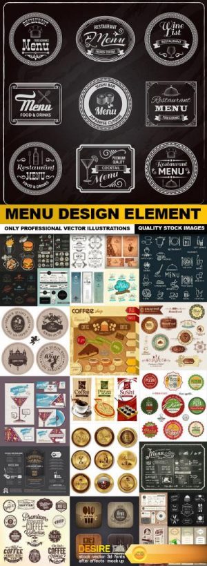 Menu Design Element – 25 Vector