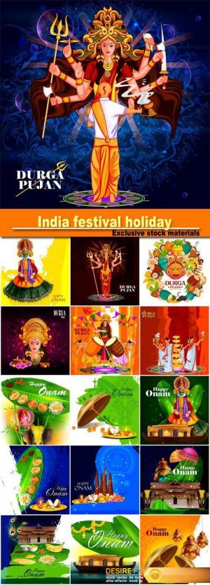 Easy to edit vector illustration of Happy Durga Puja India festival holiday background