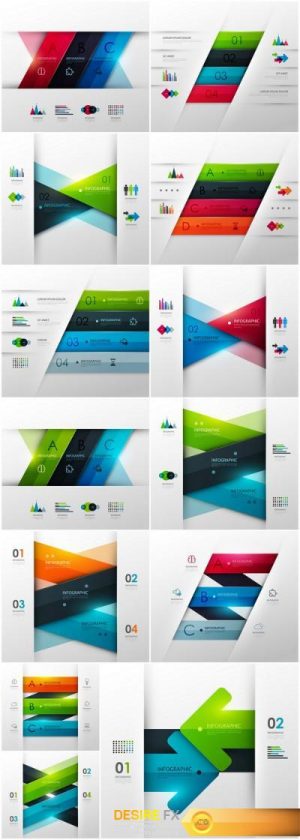 Infographics Design Templates – Set of 13xEPS Professional Vector Stock
