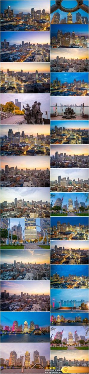 Detroit – Cities of America, – 28xUHQ JPEG Photo Stock