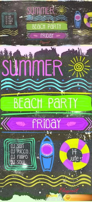 Summer Beach Party – Flyer PSD Template + Facebook Cover