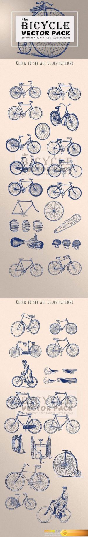 CM – Vintage Bicycle Illustration Bundle 1482385