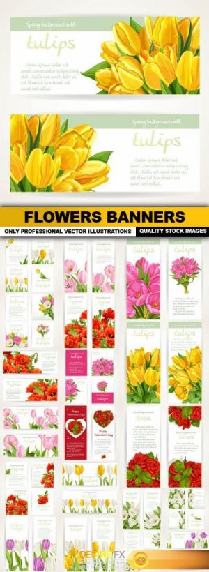 Flowers Banners – 20 Vector