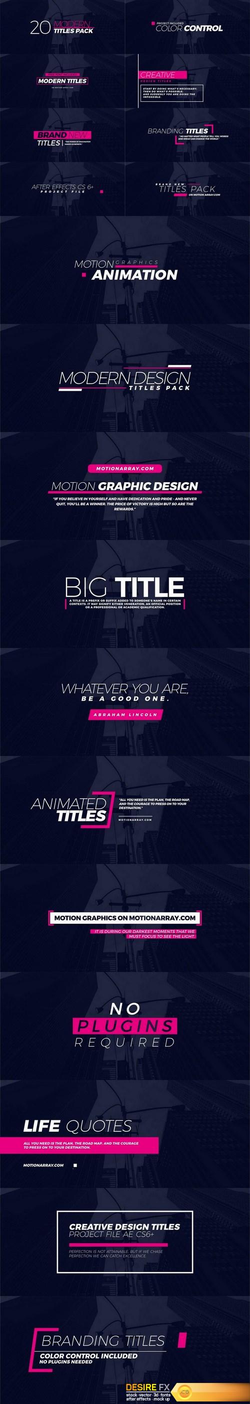 20 Modern Titles After Effects Templates