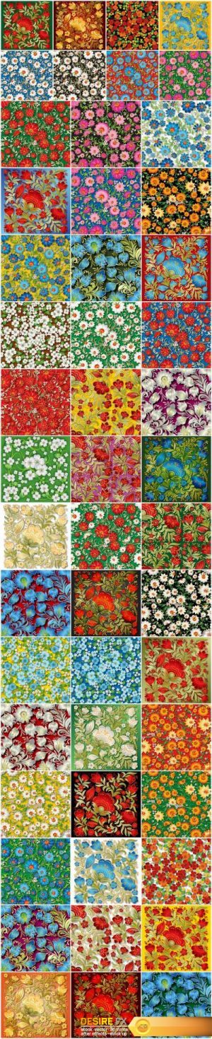 Beautiful flower ornaments and backgrounds – 50xEPS
