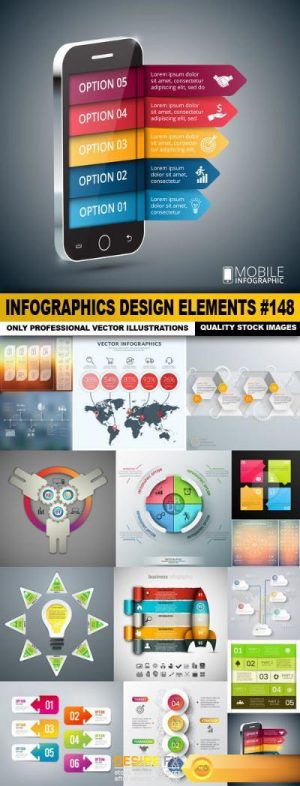 Infographics Design Elements #148 – 15 Vector