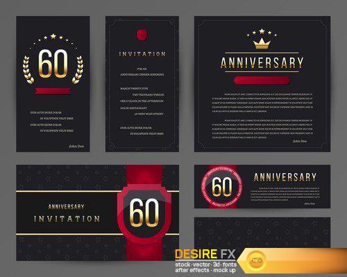 Anniversary invitation cards – 21 EPS