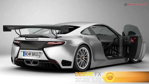 Generic Sports Car GT3 3D Model