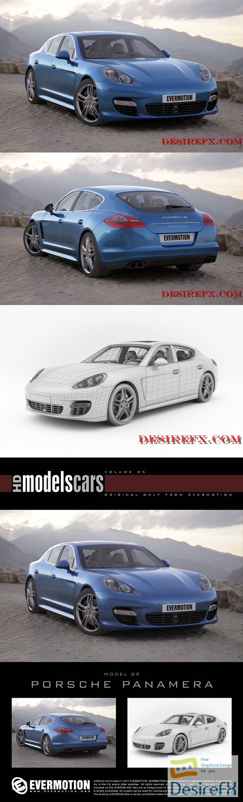 Porsche Panamera EVERMOTION 3D Model