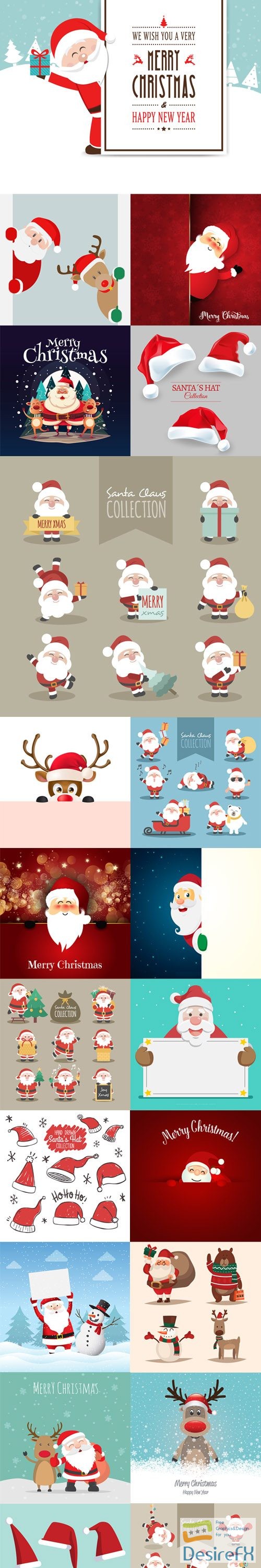Lovely Christmas Characters Collection in Vector