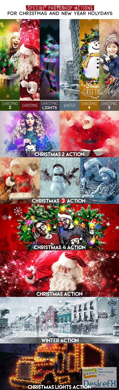 Special Photoshop Actions Bundle - For Christmas and New Year Holydays