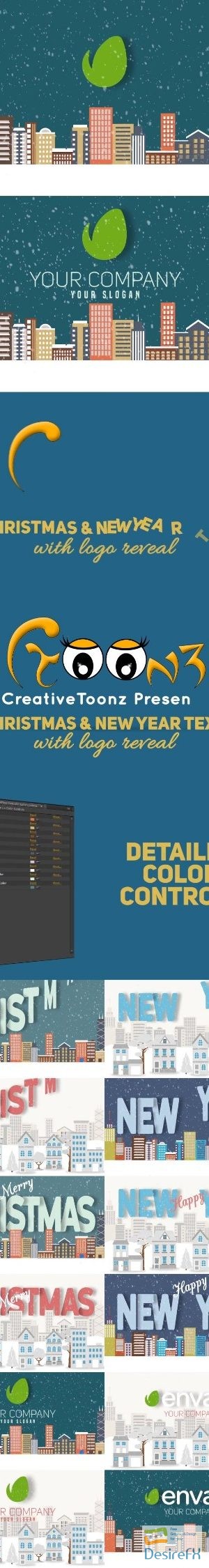 Videohive 20983385 Christmas and New Year Text with Logo Reveal