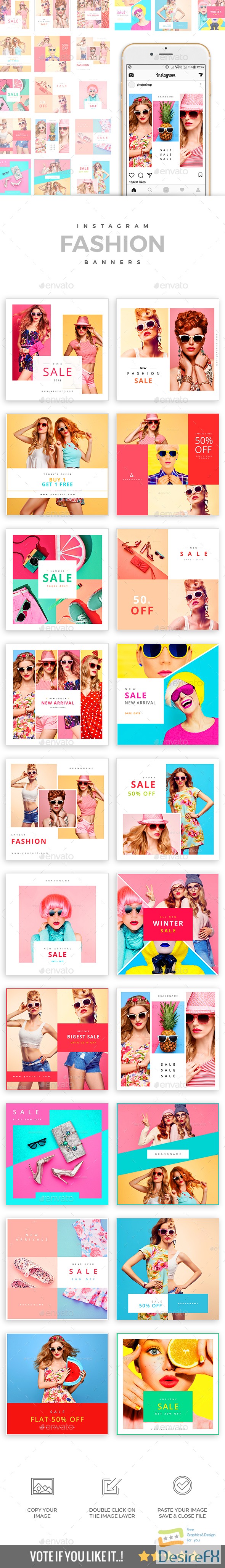 GraphicRiver - 20 - Fashion Instagram Banners 21158757