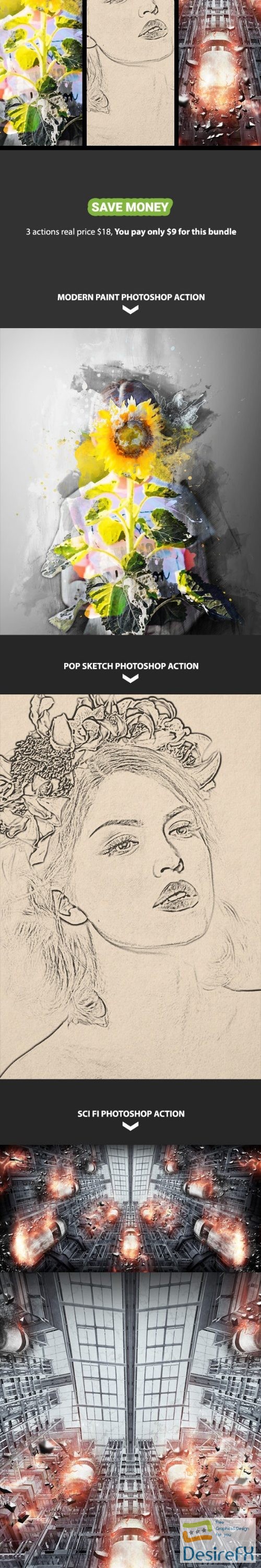 GraphicRiver - 3 Photoshop Action Bundle - Vol.9 - 21152722