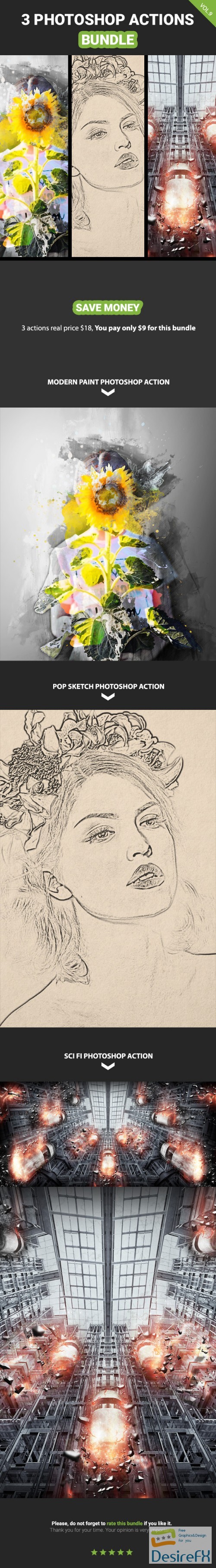 GraphicRiver - 3 Photoshop Action Bundle - Vol.9 - 21152722