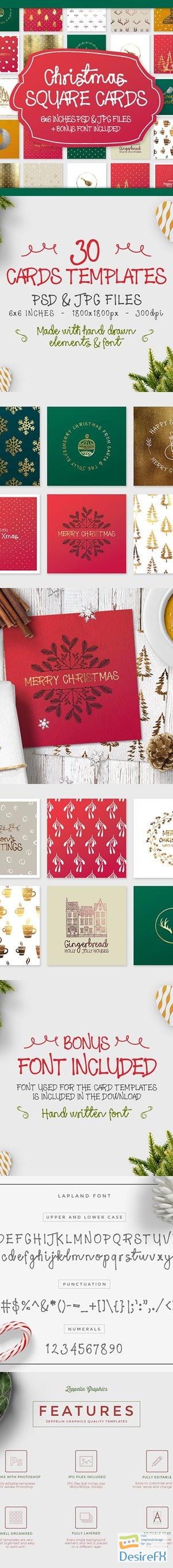 Christmas Square Cards + Bonus 2053819