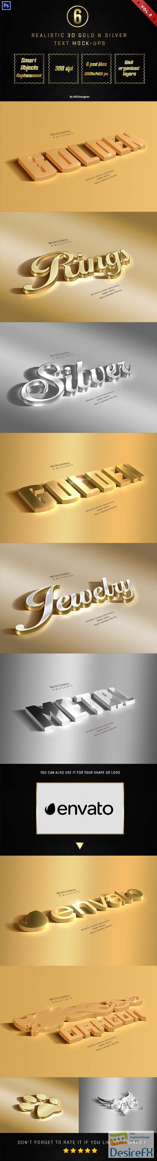 GraphicRiver - 3D Golden &amp; Silver Layer Styles Vol.2 21257186