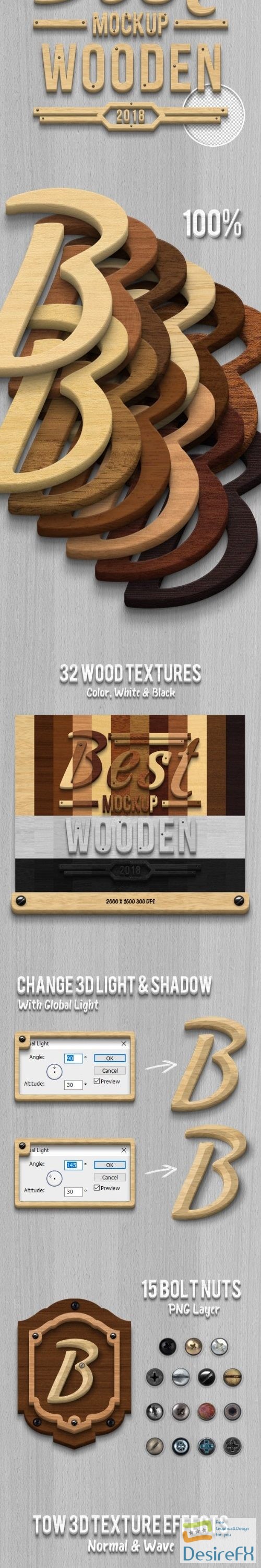 GraphicRiver - 3D Wood Creation Mockup 21256494