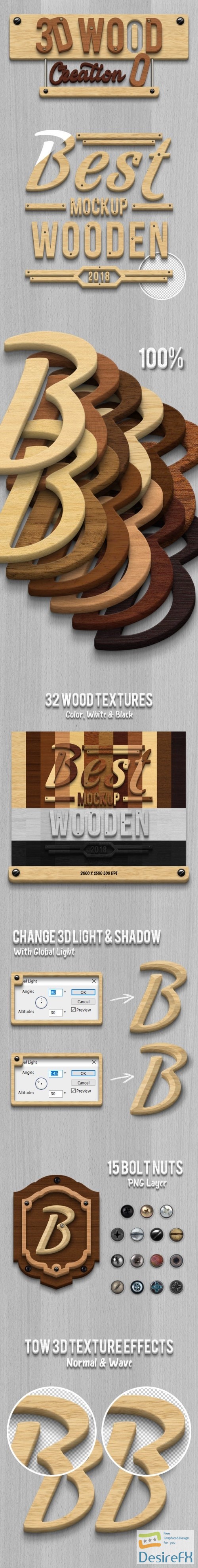 GraphicRiver - 3D Wood Creation Mockup 21256494