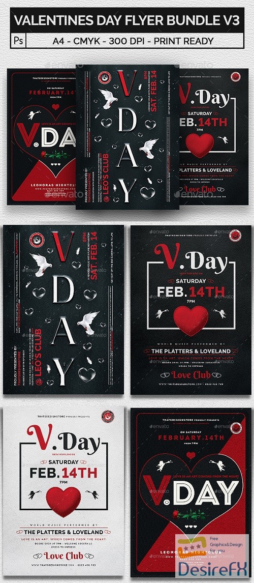 GR - Valentines Day Flyer Bundle V3 21241412