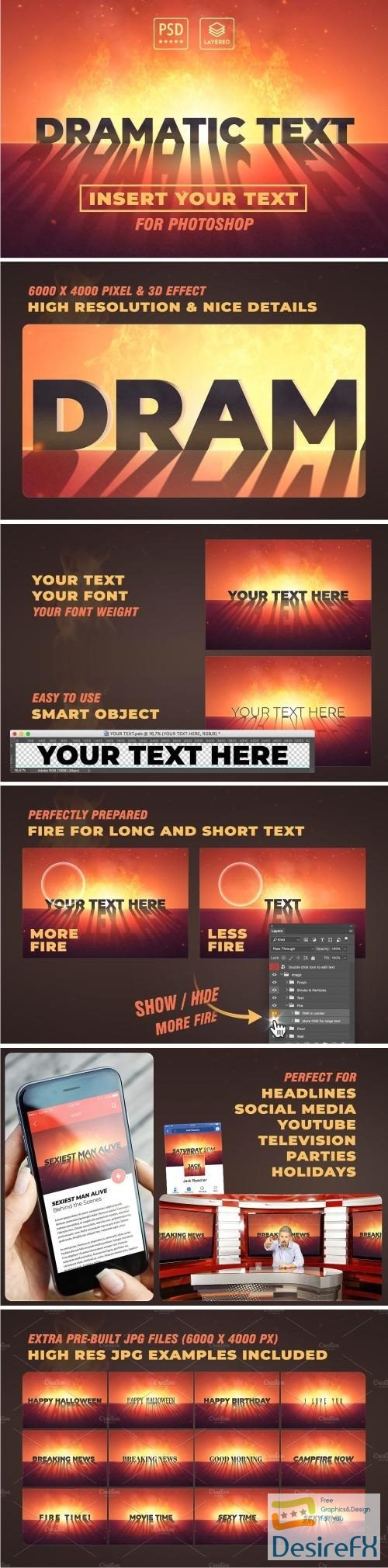 Dramatic Text Effect with Fire - 2221980
