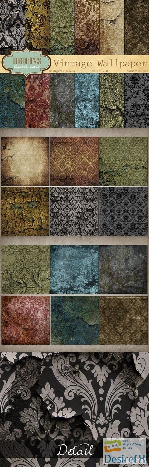 Vintage Damask Wallpaper Textures - 517587