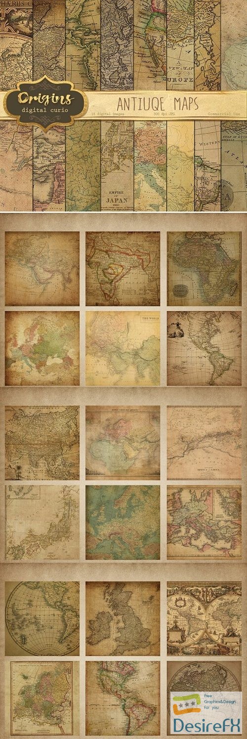 Antique Maps Digital Paper - 408623