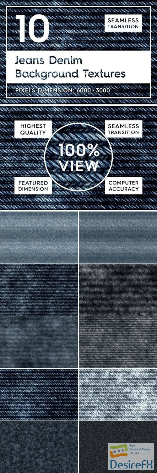 10 Jeans Denim Background Textures - 2200474