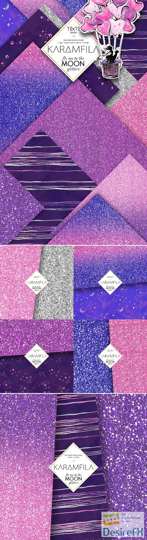 Violet &amp; Pink Glitter Textures 2140390