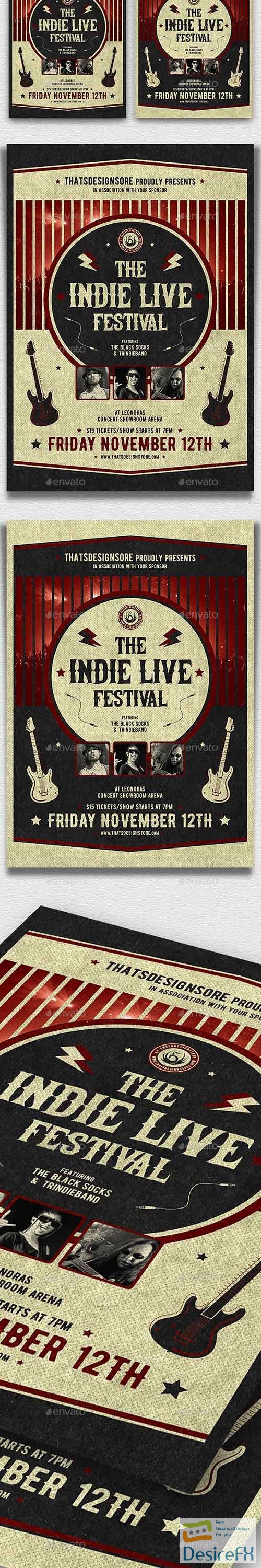 Indie Live Festival Flyer Template V2 21450189