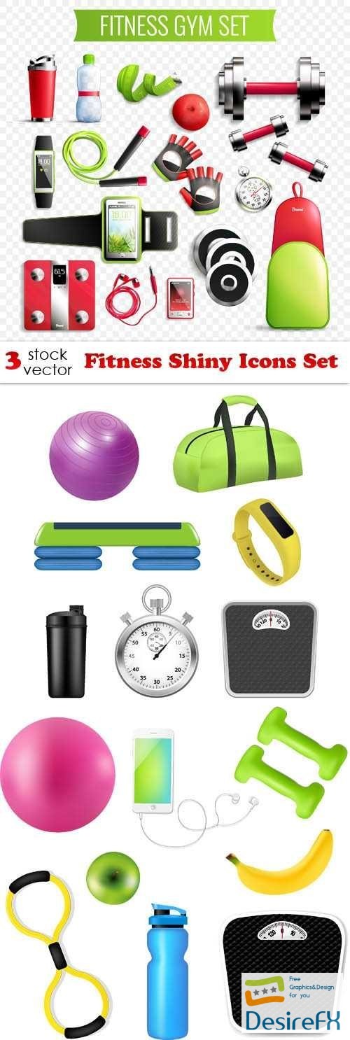Fitness Shiny Icons Set