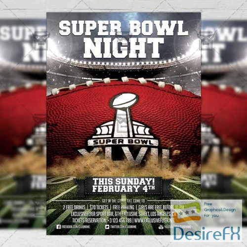 Super Bowl Game – Sport A5 Flyer Template