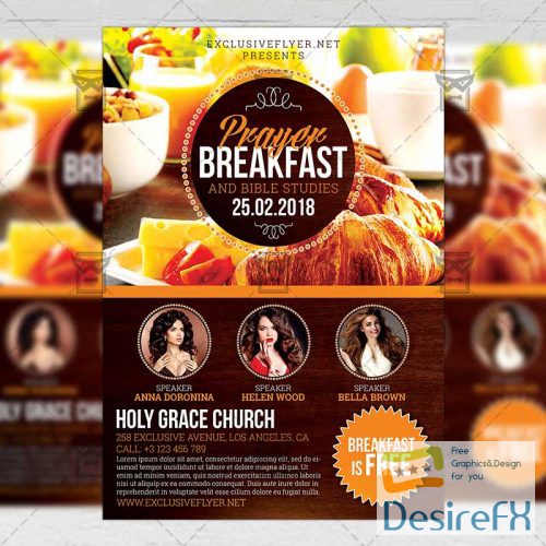 Church A5 Flyer Template - Prayer Breakfast