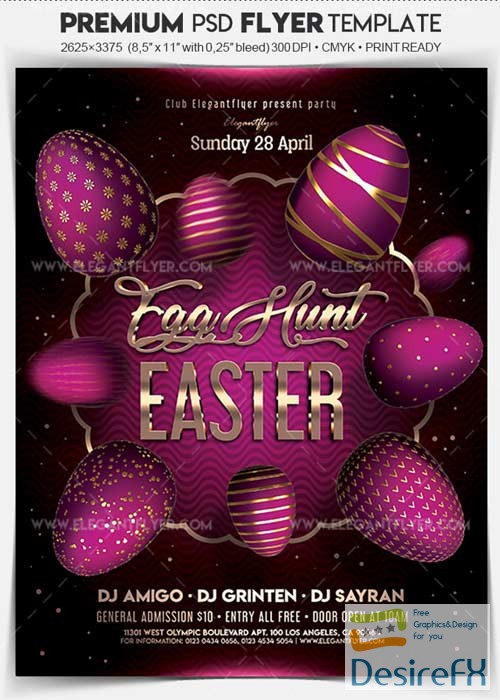 Easter Egg Hunt V04 2018 Flyer PSD Template + Facebook Cover